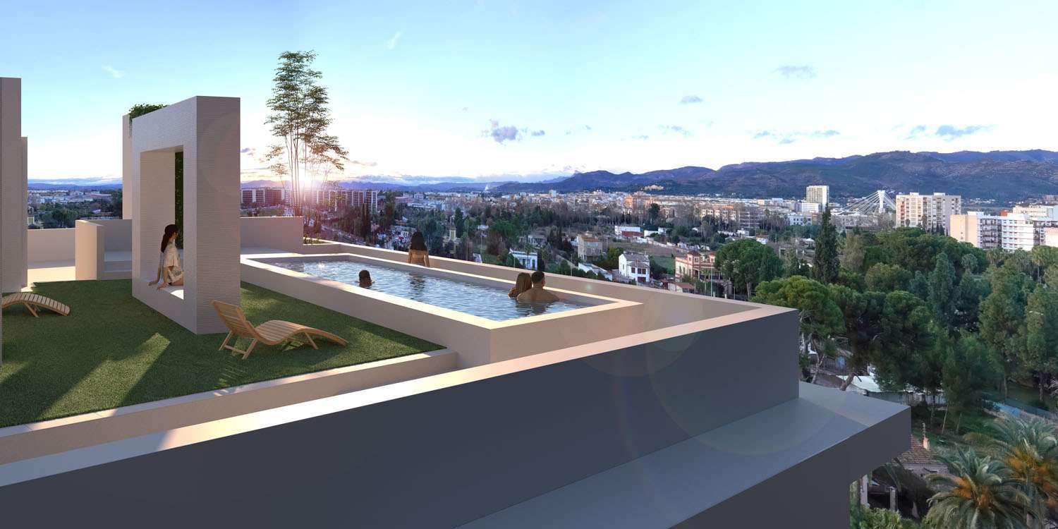 piscina panorámica Edificio Vía Park 25 Castellón Vivienda obra nueva
